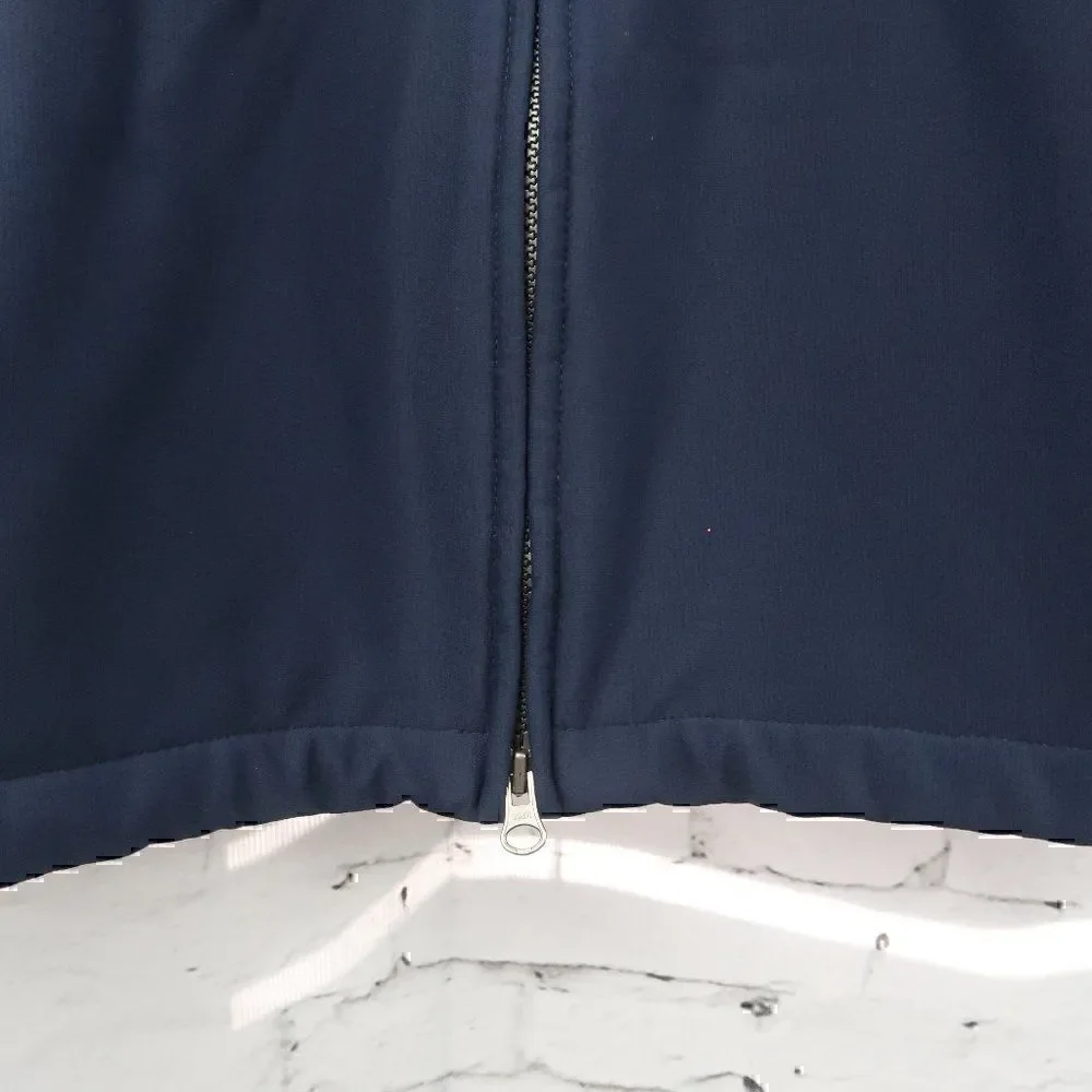 NAUTICA BLUE DOUBLE ZIP FLEECE LINED WINDBREAKER JACKET SIZE SMALL